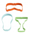 Wilton Cortadores, Gafas de Sol Sandalia y Copa Coctel Set/3u.