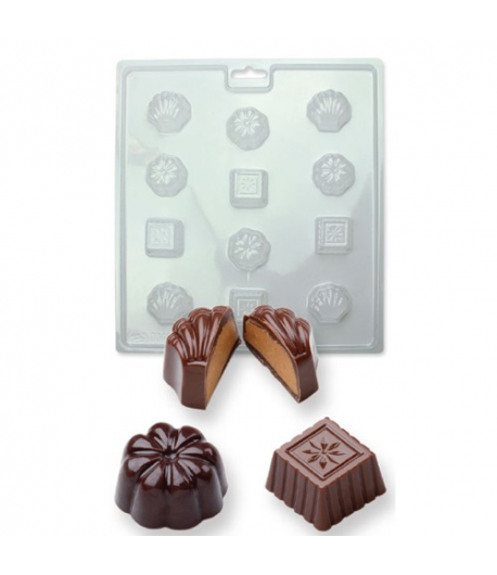 PME Molde para Candy o Chocolate, 12 Bombones Clásicos 1u.