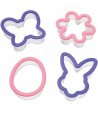 Wilton Cortadores, Huevo Mariposa Conejo y Flor Set/4u.