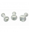 PME Cortadores Mini con Expulsor, Cuadrado Set/3u.