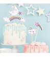 PartyDeco Topper para Tartas, Unicornio Set/5u.