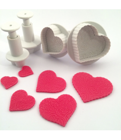 Dekofee Cortadores con Expulsor, Corazones Set/4u.