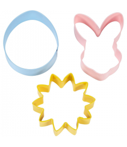 Wilton Cortadores, Flor Conejo y Huevo Set/3u.