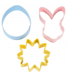 Wilton Cortadores, Flor Conejo y Huevo Set/3u.