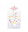 Scrapcooking Vela Numero  0 -Blanca con Estrellas 7cm.