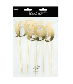 PartyDeco Toppers Números - Oro Set 11