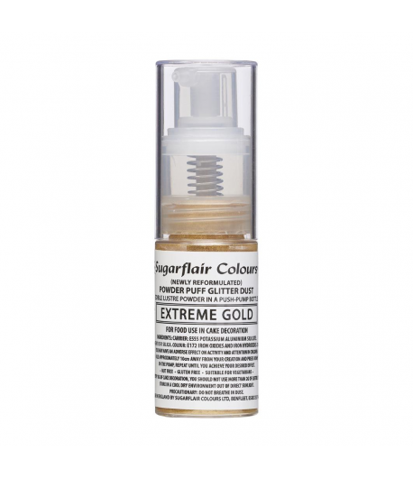 Sugarflair Pump Spray Glitter Dust -Extreme Gold-