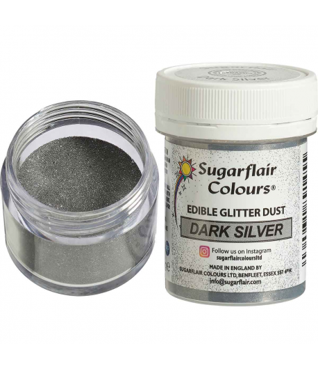 Sugarflair Edible Lustre Dark Silver, 10g