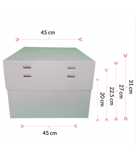 FunCakes Caja para Tartas, Blanca. 40x30x15cm. 1u.