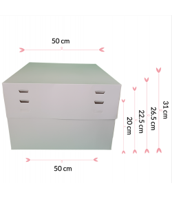 Pastkolor Caja para Tartas, con 4 Alturas Ajustable 50X50cm.